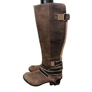 Sorel Lola Leather Tall Boots Size 7 Brown Riding Winter Boots